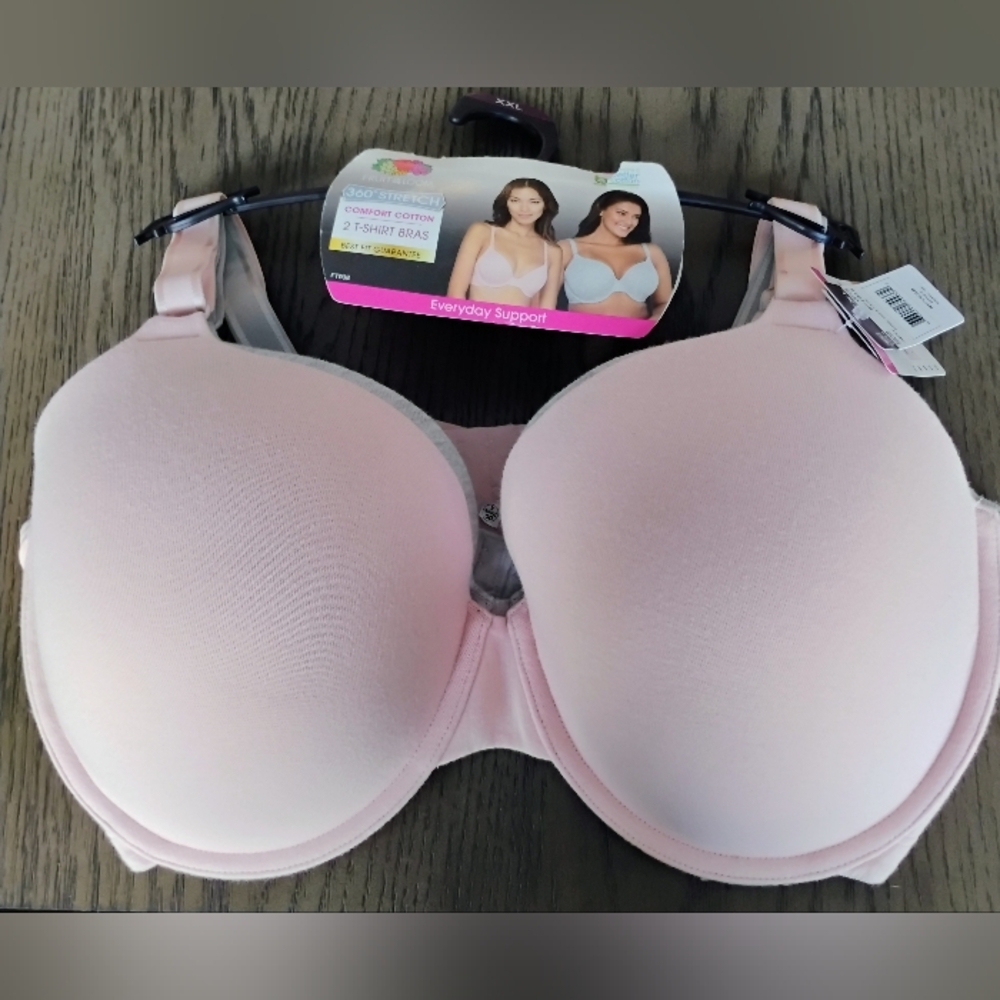 Fruit Of The Loom Tee Shirt Bra 2-Pack   Pink & Grey   Size XXL   NWT - Picture 12 of 16